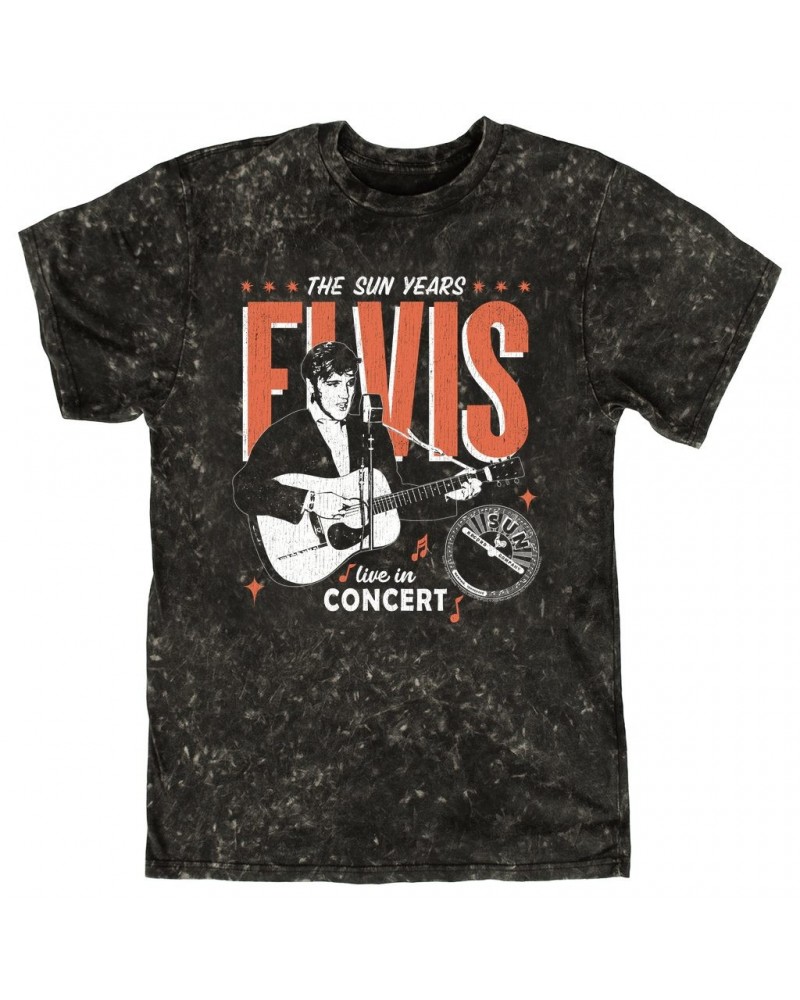 Elvis Presley Sun Records T-shirt | The Sun Years Live In Concert Sun Records Mineral Wash Shirt $11.68 Shirts